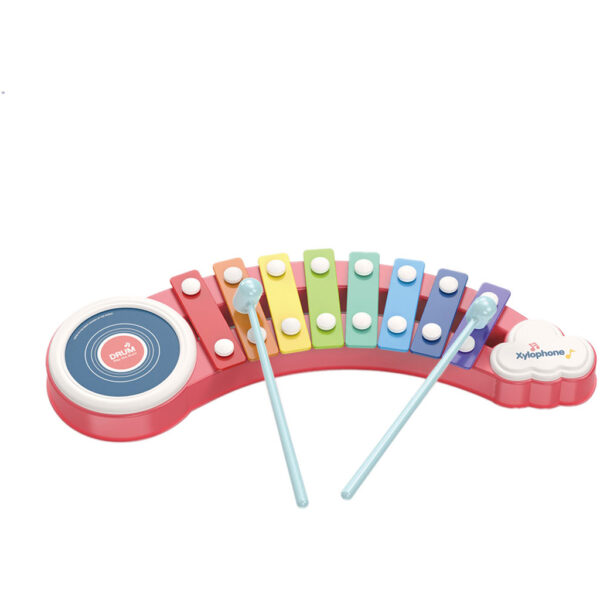Spalvotas muzikinis ksilofonas su būgneliu „Music Maker“