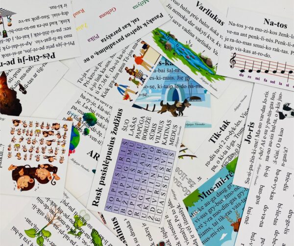 Skaitymo kortelių rinkinys, lietuvių kalba 2 dalis